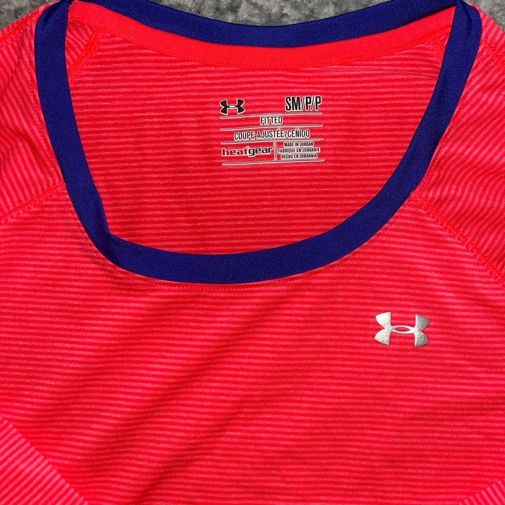 Youth under Armour pink and Blue Long Sleeve Shirt - Picture 4 of 5